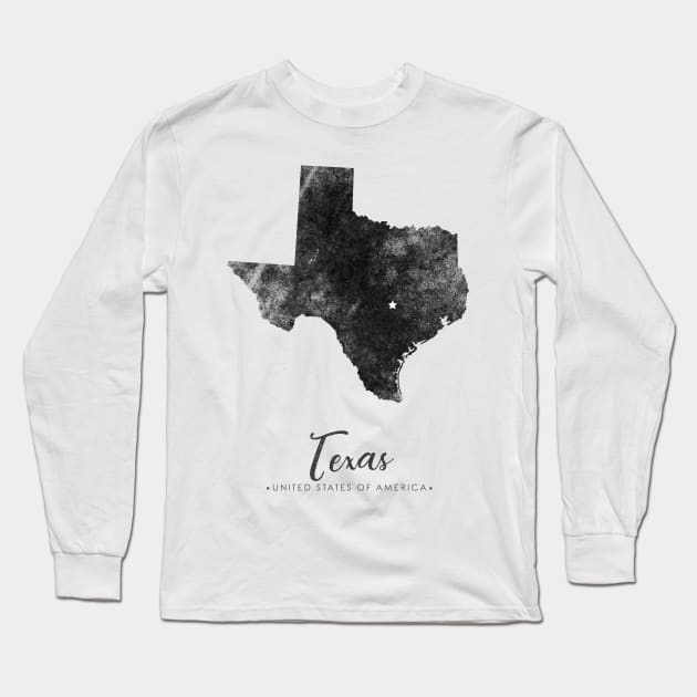 Texas state map Long Sleeve T-Shirt by StudioGrafiikka